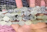 CRU818 15.5 inches 12*16mm oval matte green rutilated quartz beads