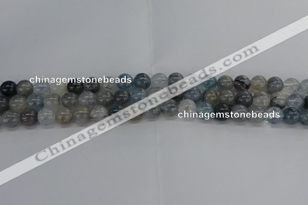 CRU853 15.5 inches 10mm round blue rutilated quartz beads