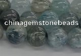 CRU854 15.5 inches 12mm round blue rutilated quartz beads