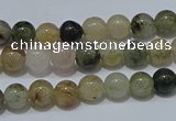 CRU900 15.5 inches 4mm round green rutilated quartz beads wholesale