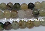 CRU901 15.5 inches 6mm round green rutilated quartz beads wholesale