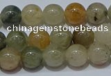 CRU902 15.5 inches 8mm round green rutilated quartz beads wholesale