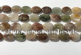 CRU923 15.5 inches 13*18mm oval mixed rutilated quartz beads wholesale