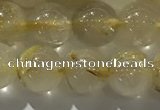 CRU927 15.5 inches 7mm round golden rutilated quartz beads wholesale