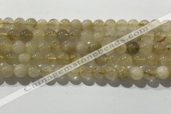 CRU927 15.5 inches 7mm round golden rutilated quartz beads wholesale