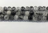 CRU932 15.5 inches 14mm round black rutilated quartz beads wholesale