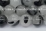 CRU954 15.5 inches 6mm round black rutilated quartz beads