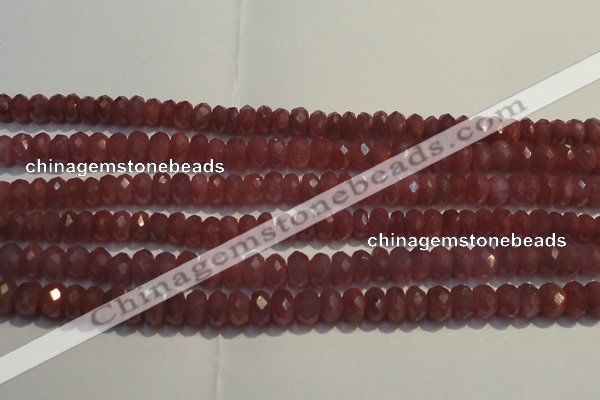 CRZ1019 15.5 inches 5*7mm faceted rondelle A grade ruby beads