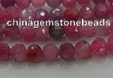 CRZ1120 15.5 inches 4mm faceted round natural ruby gemstone beads