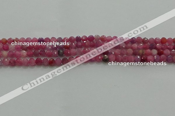 CRZ1120 15.5 inches 4mm faceted round natural ruby gemstone beads