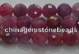 CRZ1121 15.5 inches 5mm faceted round natural ruby gemstone beads