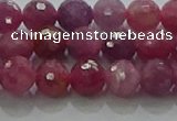 CRZ1122 15.5 inches 6mm faceted round natural ruby gemstone beads