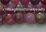 CRZ1123 15.5 inches 7mm faceted round natural ruby gemstone beads