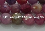 CRZ1124 15.5 inches 8mm faceted round natural ruby gemstone beads