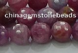 CRZ1125 15.5 inches 9mm faceted round natural ruby gemstone beads