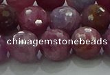 CRZ1126 15.5 inches 10mm faceted round natural ruby gemstone beads