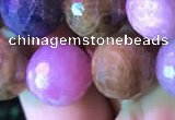 CRZ1134 15.5 inches 12mm faceted round ruby sapphire beads