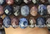 CRZ1136 15.5 inches 4*5mm faceted rondelle ruby & sapphire beads