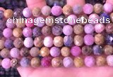 CRZ1143 15.5 inches 8mm faceted round ruby sapphire beads