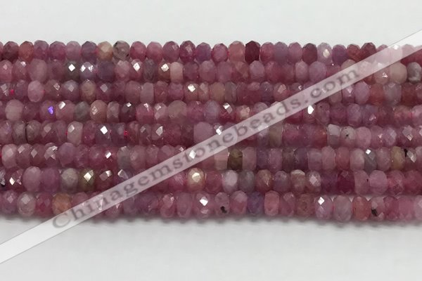 CRZ1150 15.5 inches 3*5mm faceted rondelle natural ruby beads