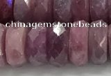 CRZ1155 15.5 inches 5*12mm faceted rondelle natural ruby beads