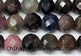 CRZ1169 15 inches 6mm faceted round ruby sapphire beads