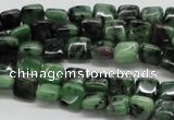 CRZ12 15.5 inches 8*8mm square ruby zoisite gemstone beads wholesale