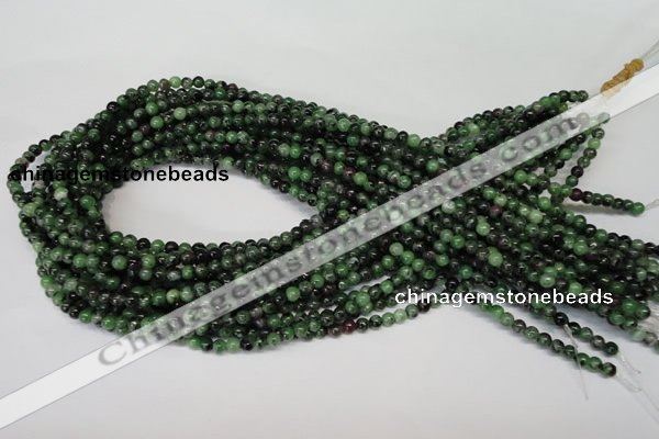 CRZ20 15.5 inches 4mm round ruby zoisite gemstone beads