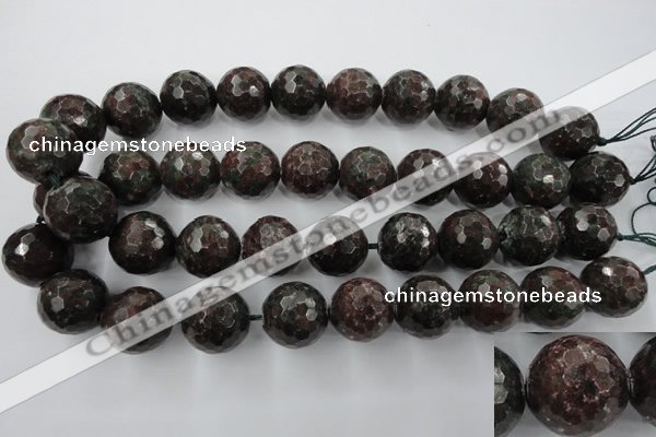 CRZ208 15.5 inches 20mm faceted round ruby zoisite gemstone beads