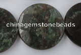 CRZ219 15.5 inches 30mm faceted coin ruby zoisite gemstone beads