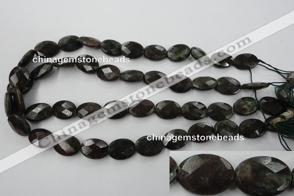 CRZ225 15.5 inches 13*18mm faceted oval ruby zoisite gemstone beads