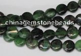 CRZ23 15.5 inches 8mm flat round ruby zoisite gemstone beads