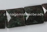 CRZ237 15.5 inches 20*20mm faceted square ruby zoisite gemstone beads