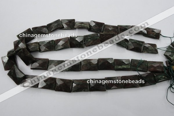 CRZ245 15.5 inches 15*20mm faceted rectangle ruby zoisite gemstone beads