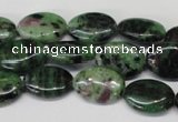 CRZ32 15.5 inches 13*18mm oval ruby zoisite gemstone beads