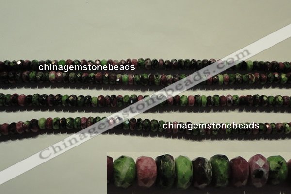 CRZ365 15.5 inches 6*9mm faceted rondelle natural ruby zoisite beads