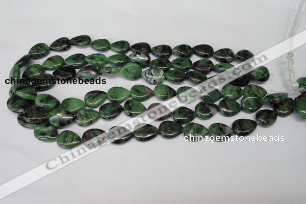 CRZ40 15.5 inches 13*18mm flat teardrop ruby zoisite gemstone beads