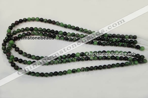 CRZ451 15.5 inches 6mm round ruby zoisite gemstone beads