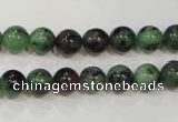 CRZ452 15.5 inches 8mm round ruby zoisite gemstone beads