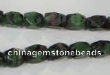 CRZ465 15.5 inches 7*10mm faceted nuggets ruby zoisite gemstone beads