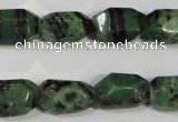 CRZ466 15.5 inches 12*18mm faceted nuggets ruby zoisite gemstone beads