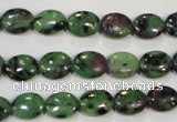 CRZ479 15.5 inches 8*10mm oval ruby zoisite gemstone beads