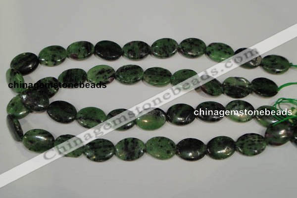 CRZ483 15.5 inches 15*20mm oval ruby zoisite gemstone beads