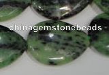 CRZ490 15.5 inches 22*30mm flat teardrop ruby zoisite gemstone beads