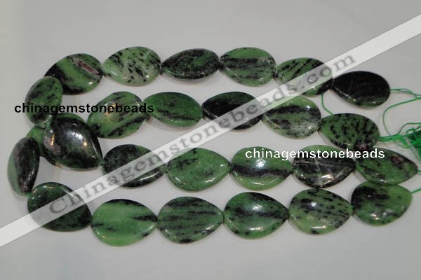 CRZ490 15.5 inches 22*30mm flat teardrop ruby zoisite gemstone beads