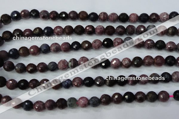 CRZ512 15.5 inches 8mm faceted round natural ruby sapphire beads