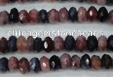 CRZ521 15.5 inches 3*4mm faceted rondelle natural ruby sapphire beads