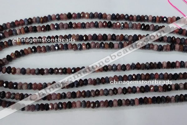 CRZ521 15.5 inches 3*4mm faceted rondelle natural ruby sapphire beads