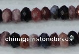 CRZ522 15.5 inches 4*6mm faceted rondelle natural ruby sapphire beads