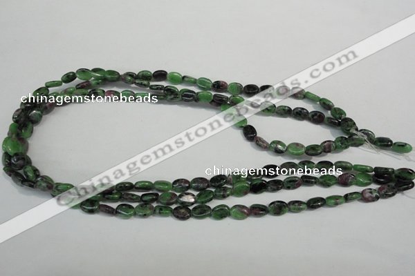 CRZ59 15.5 inches 6*8mm oval ruby zoisite gemstone beads